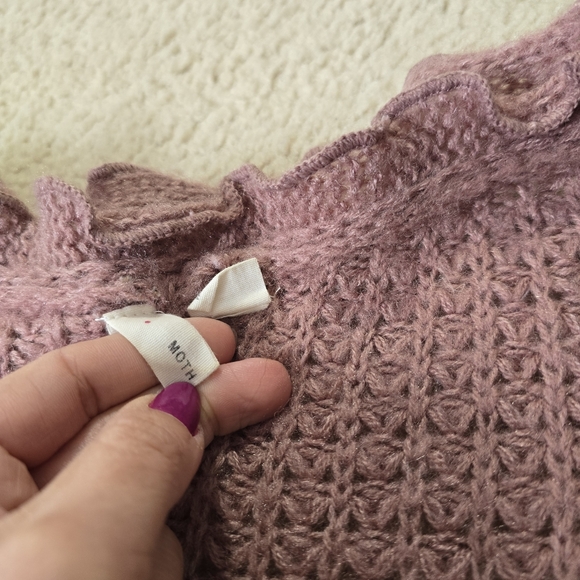 Anthropologie Moth Rocia Open Front Cocoon Cardigan Size XS Small Mauve - Picture 5 of 10